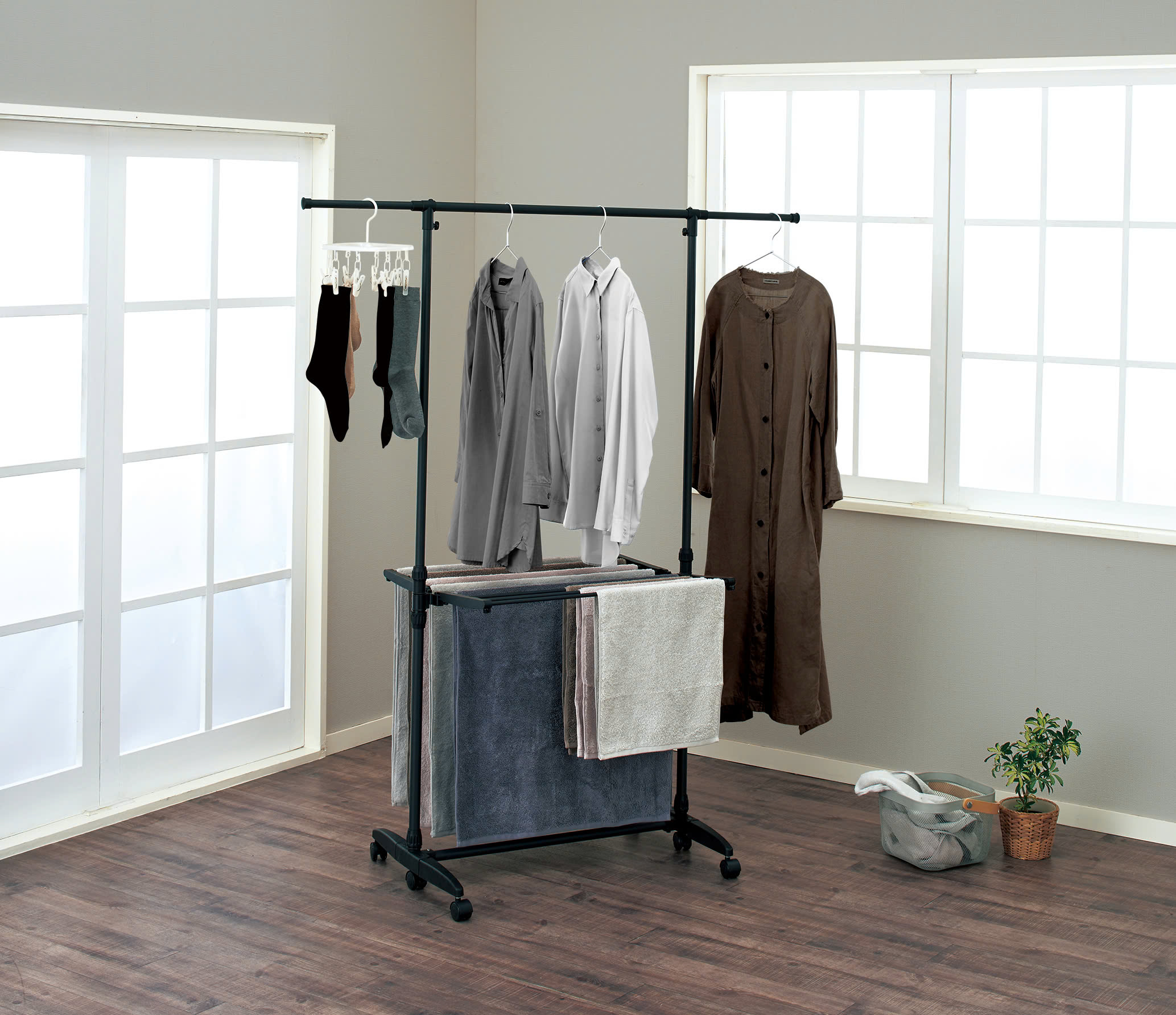 Giá Phơi Quần Áo Bằng Thép Không Gỉ PSBK-06 TENMA, Dễ Dàng Tháo Lắp, Gấp Gọn Và Điều Chỉnh