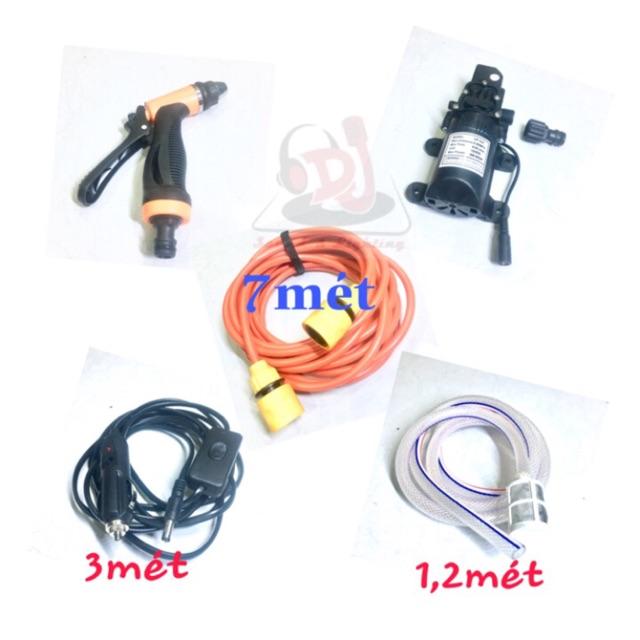 Combo Máy bơm mini rửa xe, rửa máy lạnh, xịt sân vườn, tưới cây vườn lan