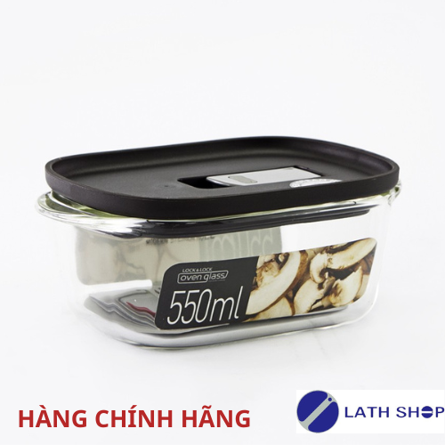 Hộp Thủy Tinh Chịu Nhiệt Lock&amp;Lock Steam Hole LLG940 550ML (1 Hộp) Màu Trắng Và Đen - Hàng Chính Hãng