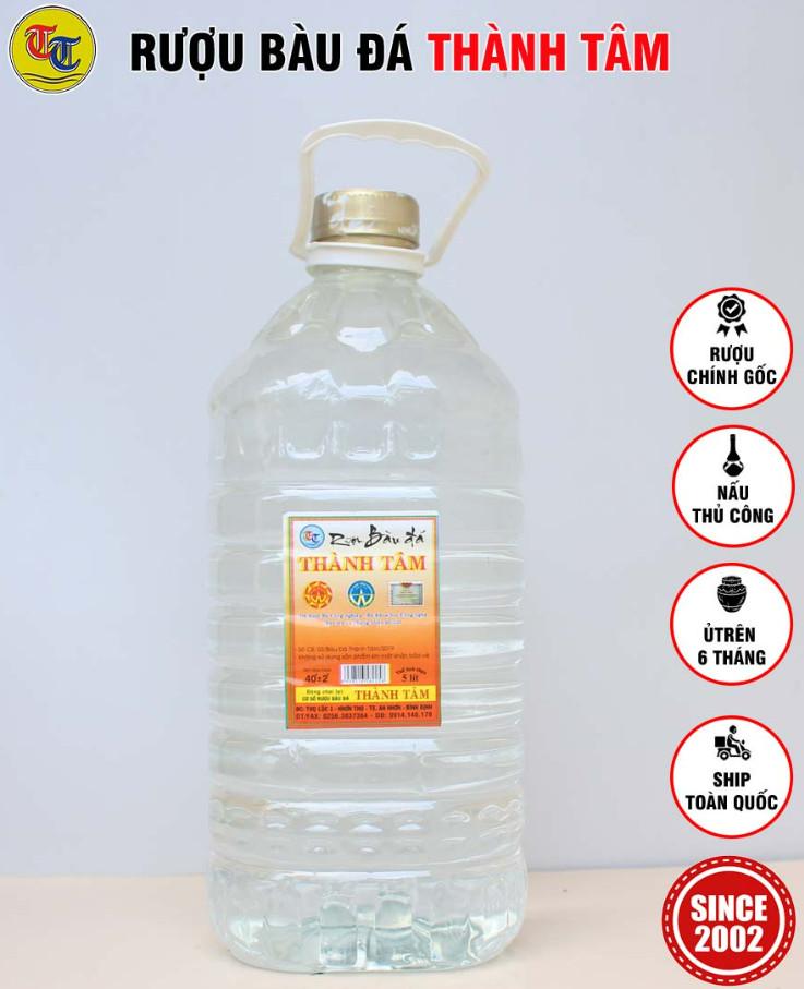 Đặc Sản Bình Định - Rượu Bàu Đá Thành Tâm Chai Pet 5 Lit - OCOP 3 Sao
