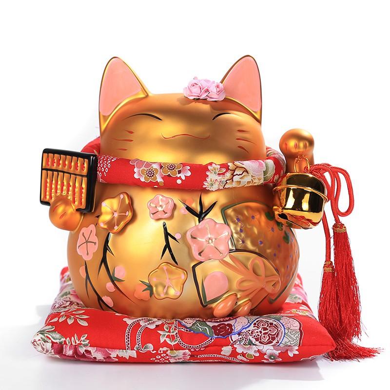 Hình ảnh Mèo vàng may mắn Nhật Bản gốm sứ cao cấp