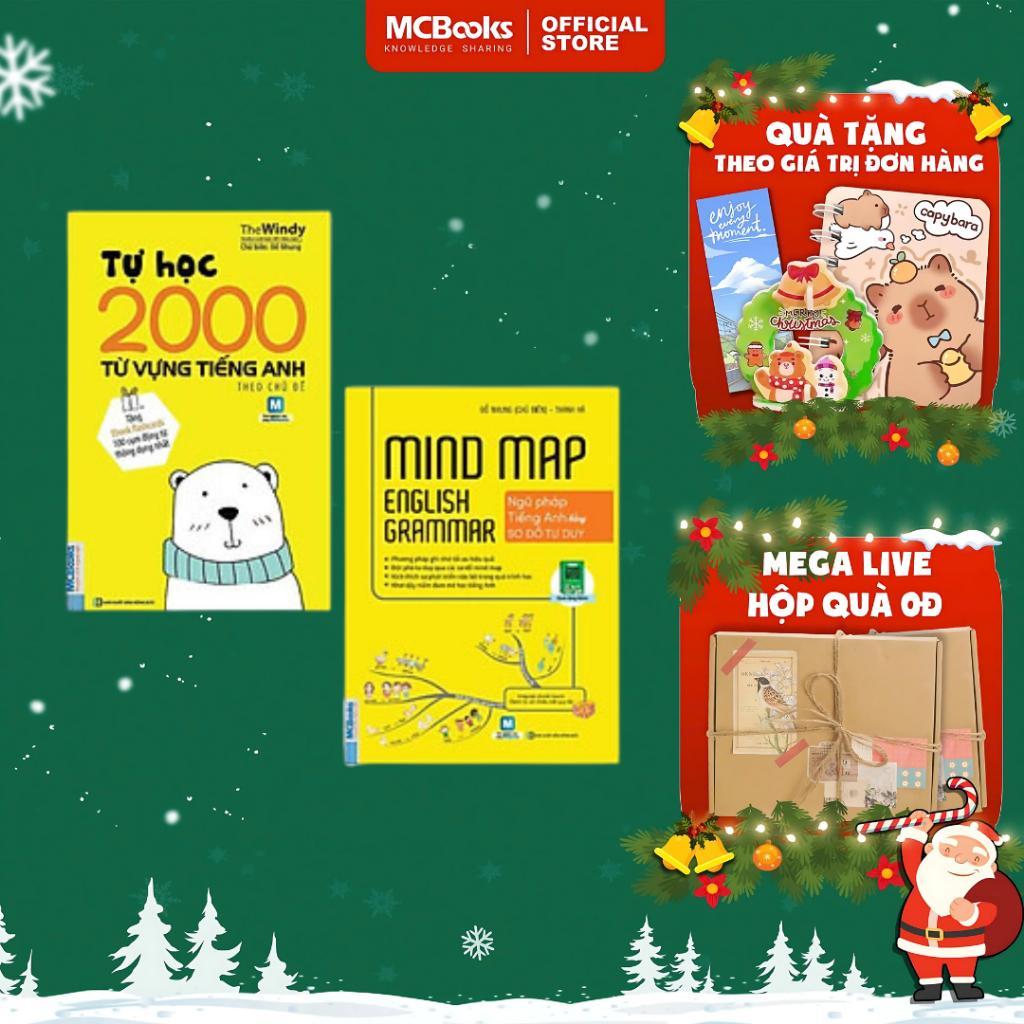 Sách - Ngữ Pháp Tiếng Anh Bằng Sơ Đồ Tư Duy + Tự Học 2000 Từ Vựng Tiếng Anh Theo Chủ Đề - MCBooks