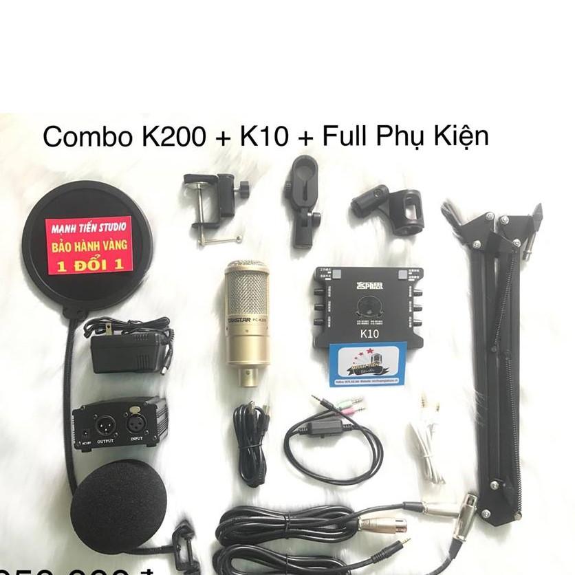 Trọn Bộ Combo Micro Takstar PC-K200 + Soundcard K10 + Full Phụ Kiện