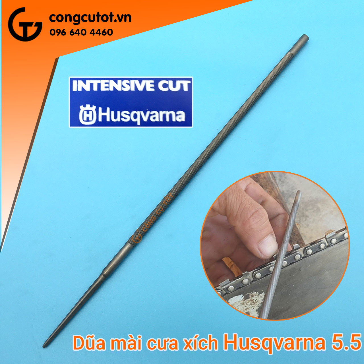 Dũa xích máy cưa Φ5.5 x 200mm , bước xích 404