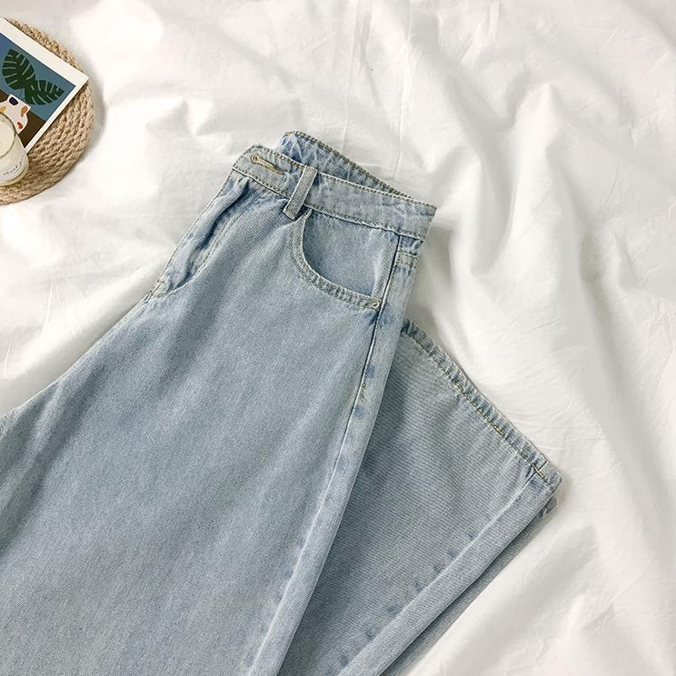 Quần Jean Nữ Baggy Ống Suông Ống Rộng Hàn Quốc - Leda