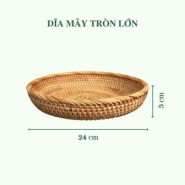 Dĩa mây đựng đồ - Dĩa mây guột decor trang trí - Rattan Plate