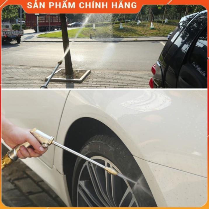 Máy bơm️Evoucher️ Bộ dây vòi xịt nước rửa xe, tưới cây , tăng áp 3 lần, loại 20m 206701-2 đầu đồng, cút đồng