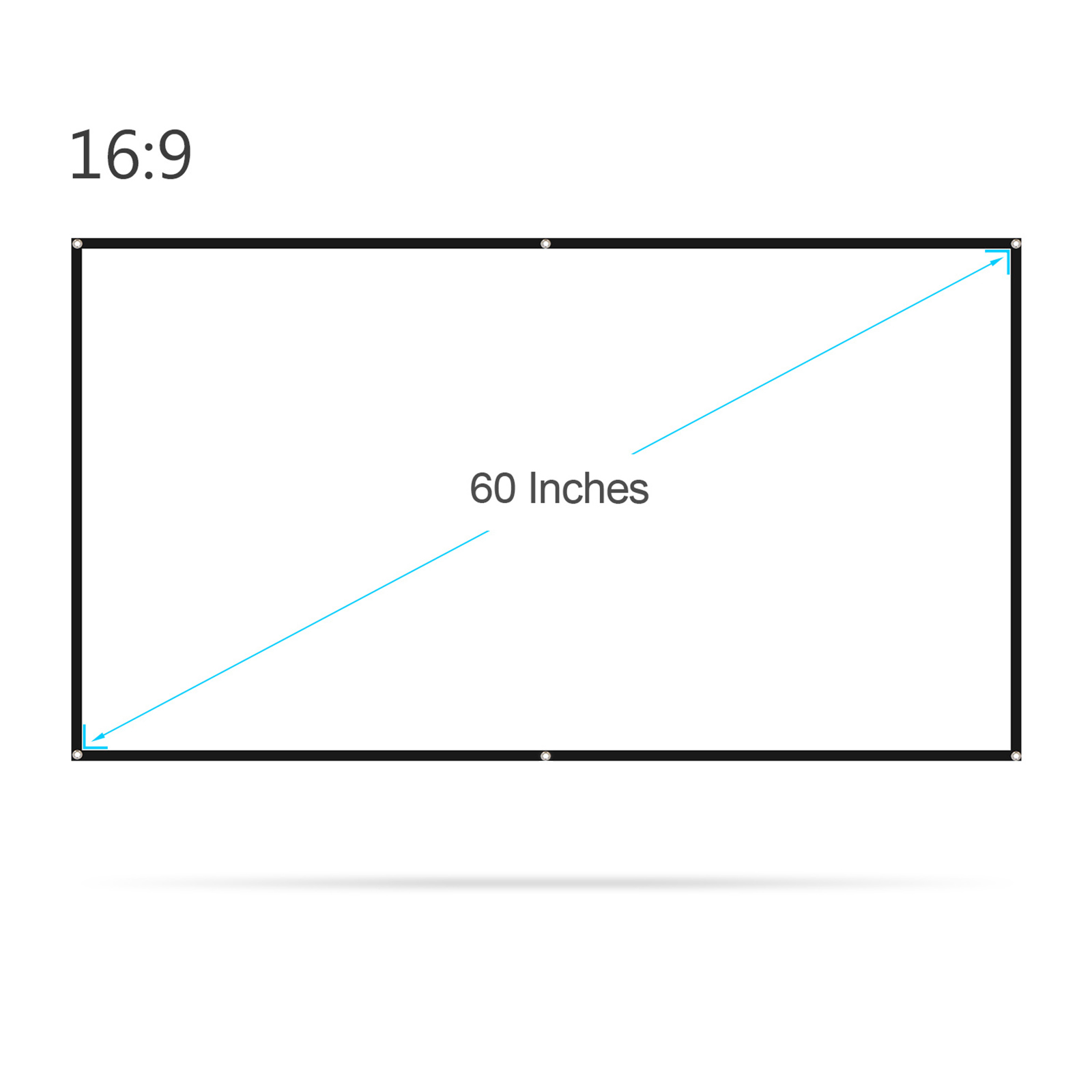 Màn Hình Máy Chiếu Có Thể Gập Lại 150 Inch 16: 9 Không Nhăn Cho Máy Chiếu Ngoài Trời Trong Nhà- Màu Trắng