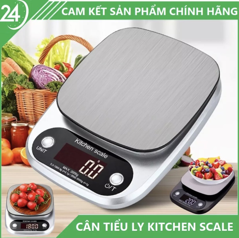 Cân tiểu ly điện tử Kitchen Scale 3kg/0.1g - 10kg/1g Chức năng định lượng thực phẩm siêu chuẩn