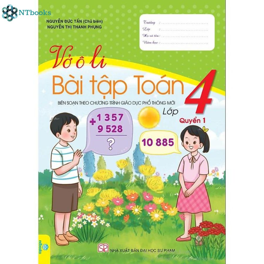 Combo 2 cuốn sách Vở Ô Li Bài Tập Toán 4 Tập 1 + Tập 2