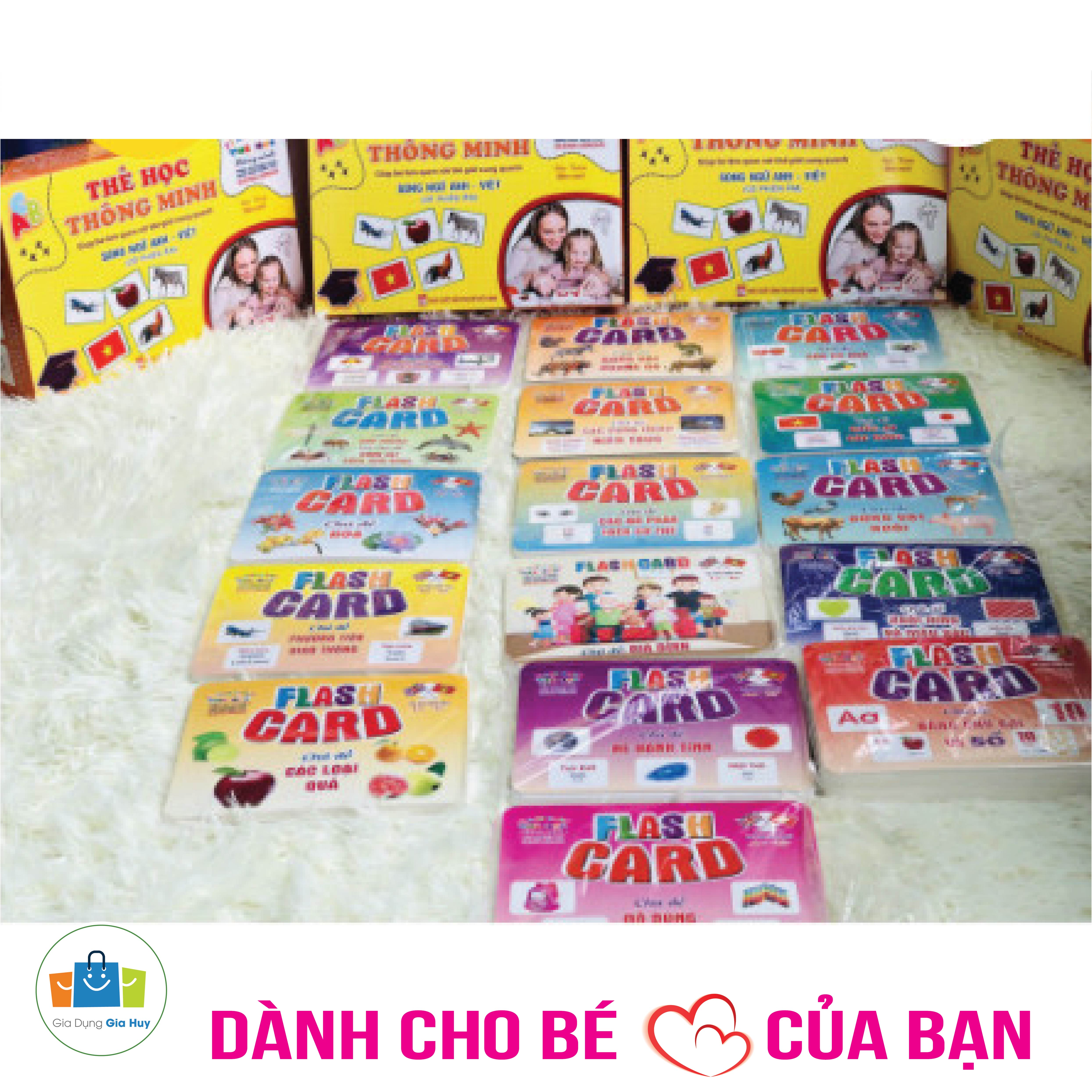 Thẻ học thông minh 16 chủ đề, loại to. Flashcards cho bé