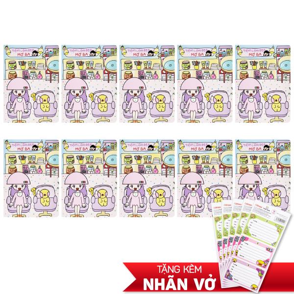 Combo 10 Tập Học Sinh Cô Tiên Xanh Chống Lóa - Miền Bắc - 4 Ô Ly - 48 Trang 100gsm - Tiệm Làm Đẹp Mợ Ba - Tặng Kèm Nhãn Vở Cô Tiên Xanh