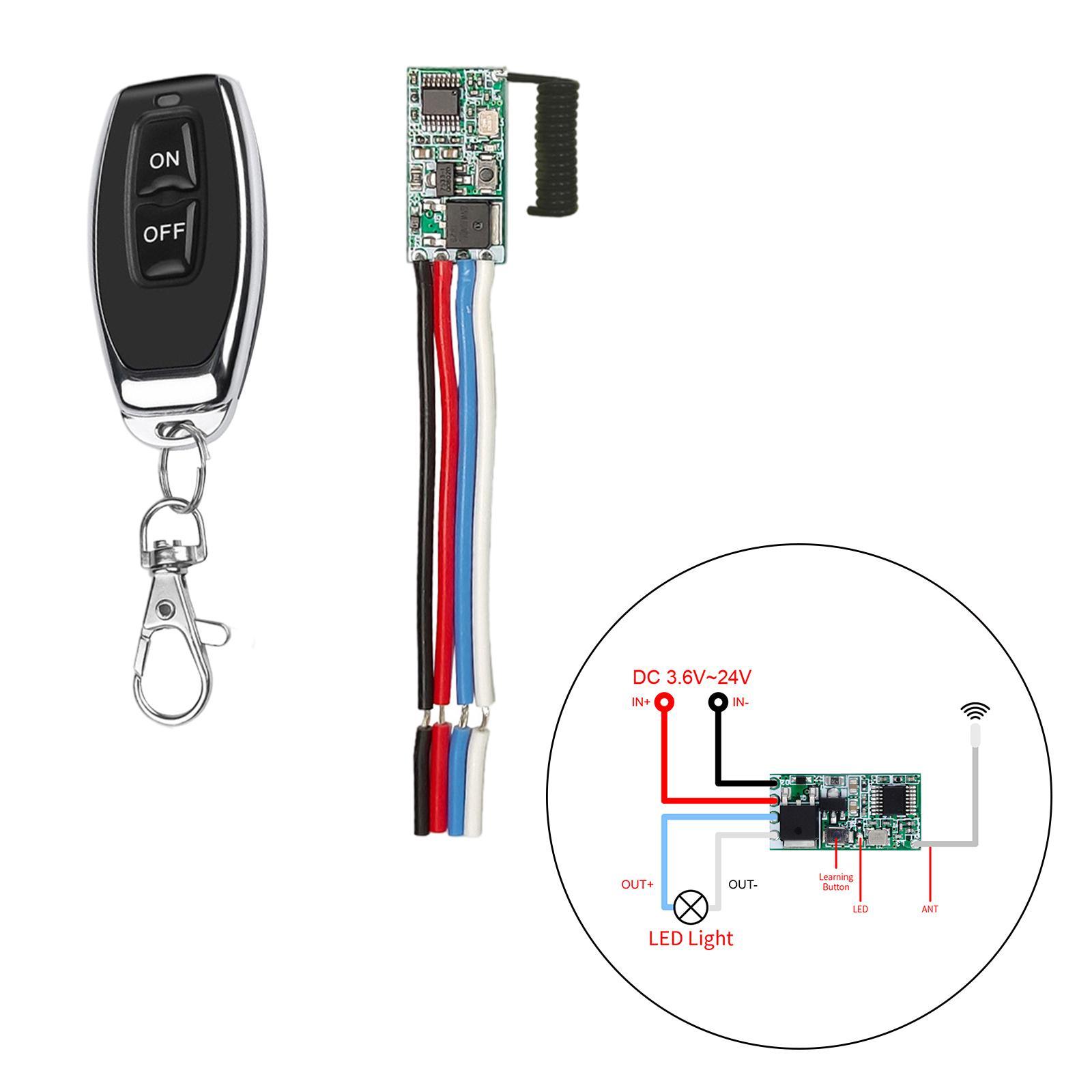 2 Set RF 433MHz 12V Mini Wireless Remote Control Switch  Receiver