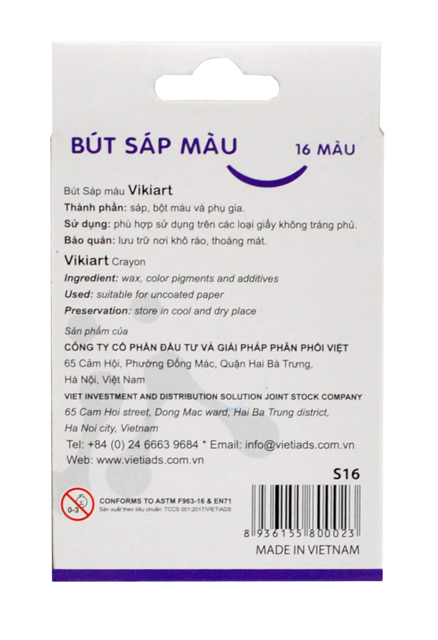 Bút sáp 16 màu VIKIART