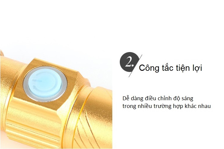 Đèn pin mini cầm tay siêu sáng, cổng sạc USB tiện dụng M5