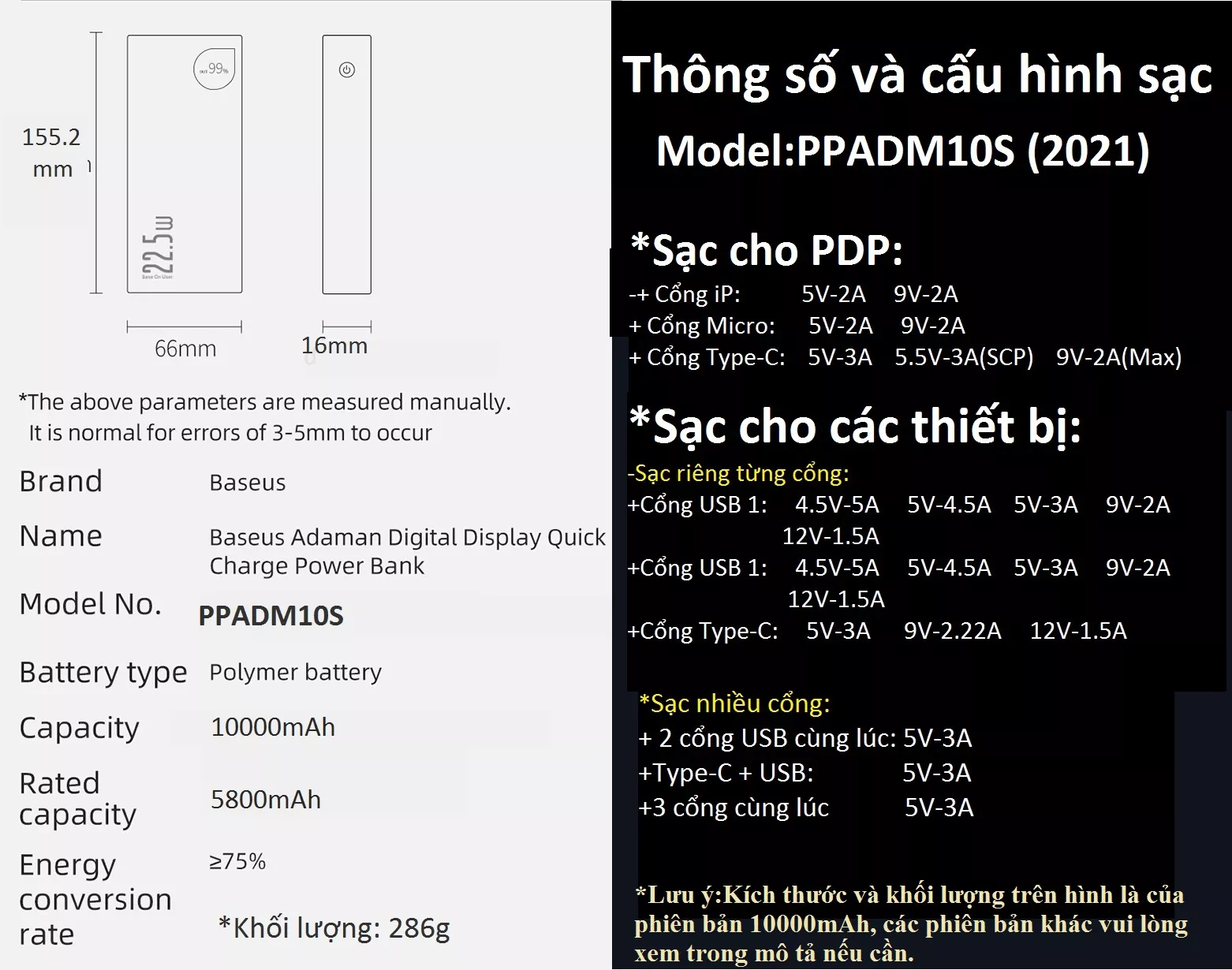 Pin dự phòng 22.5W Baseus Adaman Metal PPADM10S / PPADM20S _ Hàng chính hãng