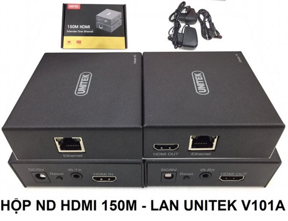 Bộ kéo dài HDMI to Lan 150m  Unitek V101A - HÀNG CHÍNH HÃNG