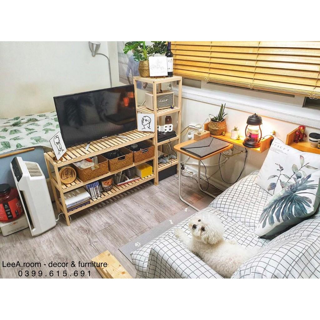 Combo Kệ Gỗ Decor Để Tivi - Gỗ Tần Bì Cao Cấp