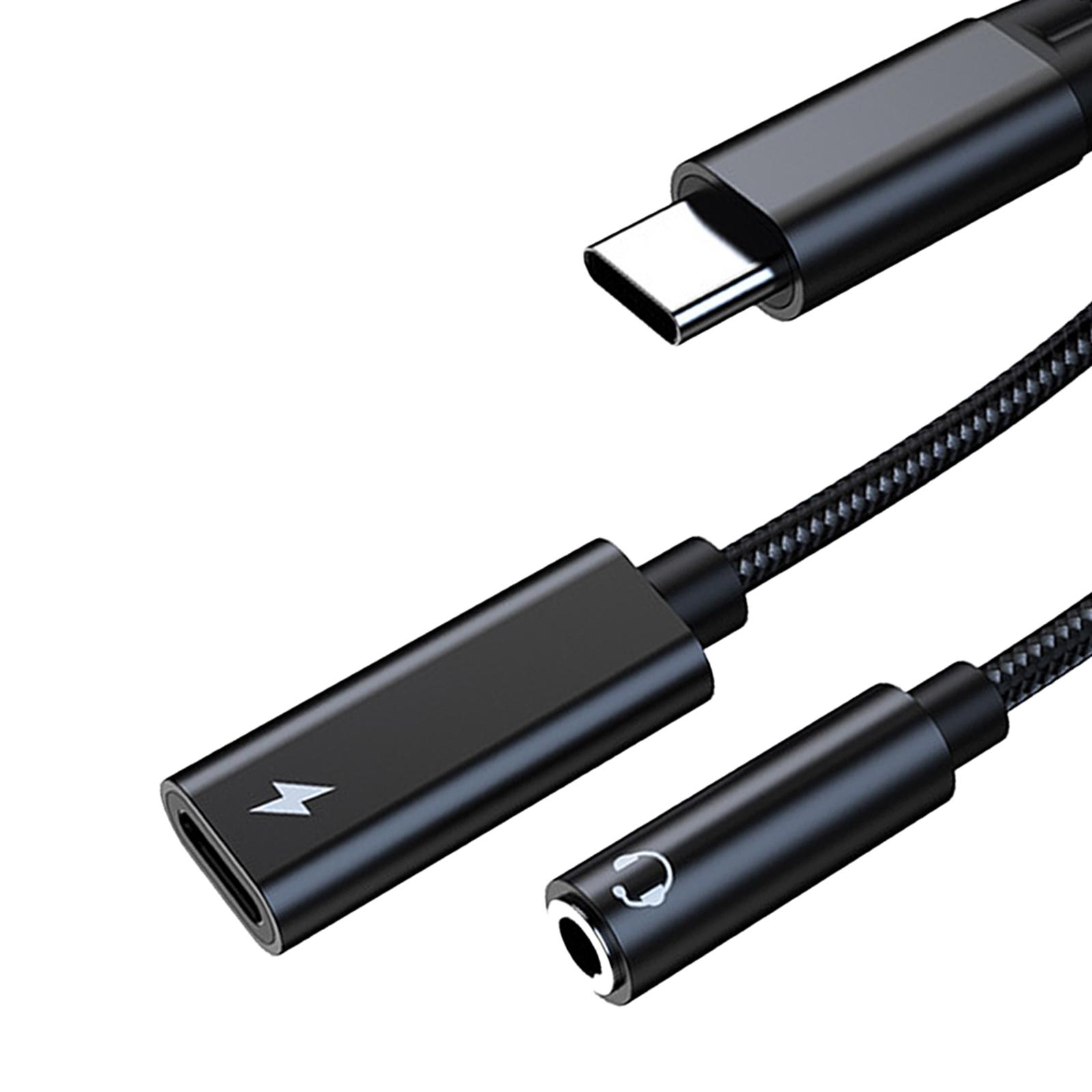 2 in 1 USB C to 3.5mm Audio Adapter,USB Type C to 3.5mm Headphone and Charger Adapter and Fast Charging Dongle Compatible with  S21 S20 S20+