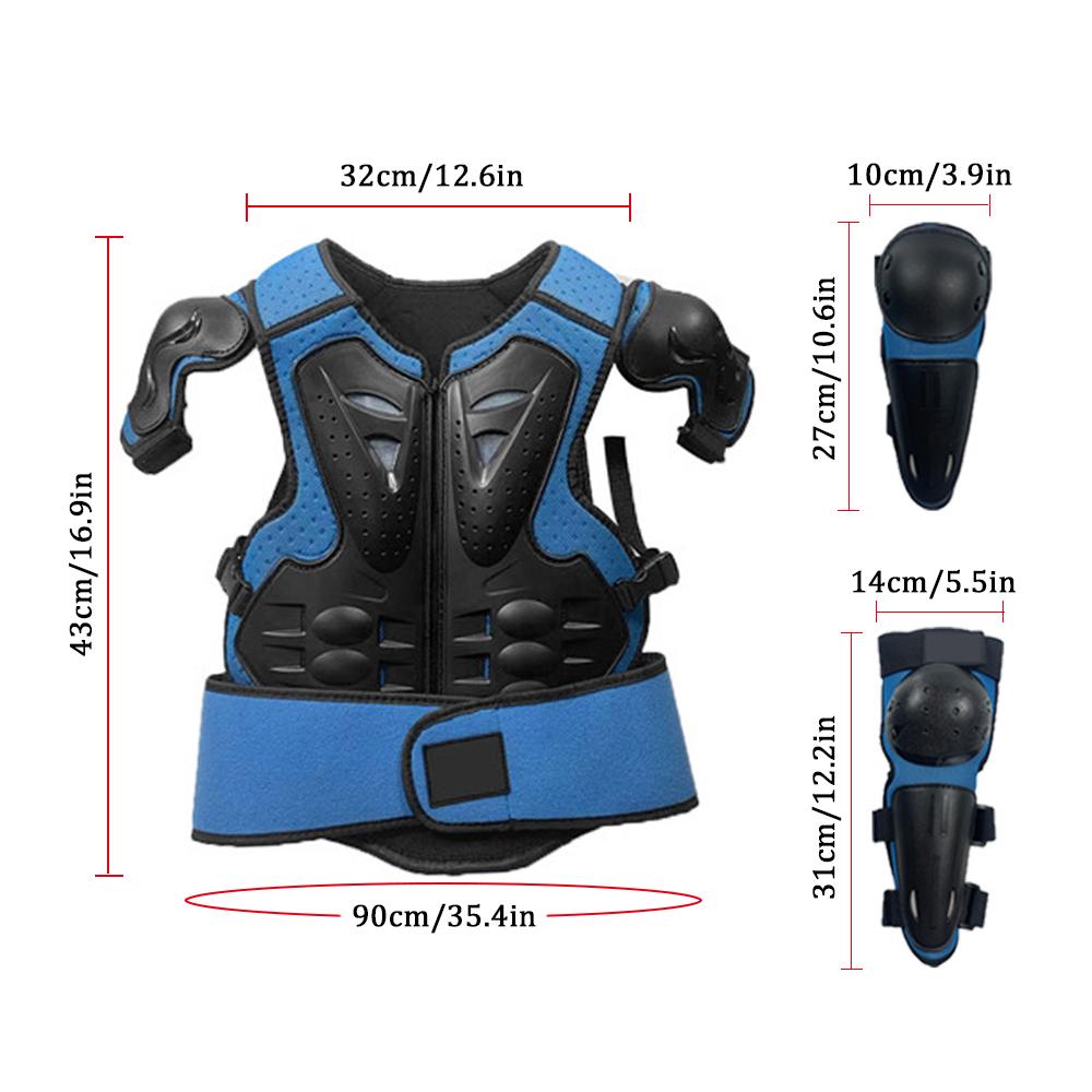 Set Áo Giáp Và 4 Đai Bảo Vệ Đầu Gối Khuỷu Tay Cho Trẻ Em Chơi Trượt Tuyết Xe Đạp Trượt Tuyết