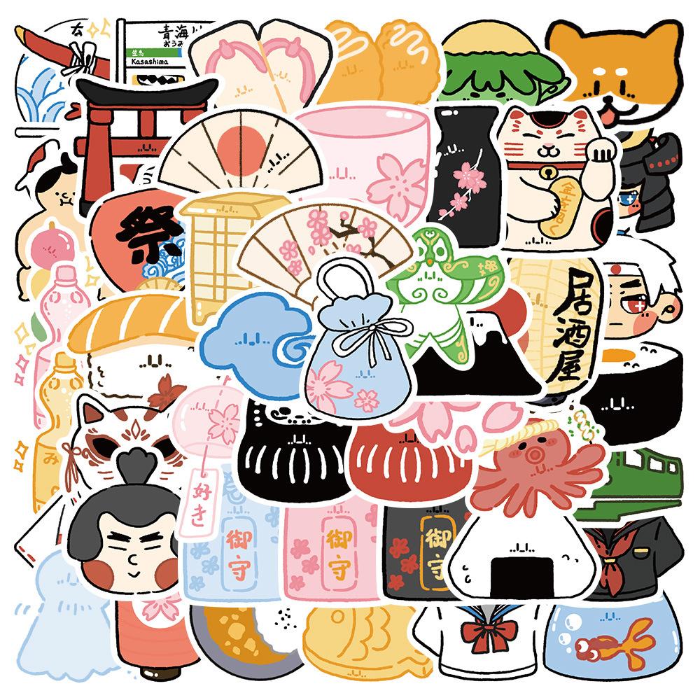 Sticker chủ đề nhật bản kawaii trang trí mũ bảo hiểm,guitar,ukulele,điện thoại,sổ tay,laptop-mẫu S80