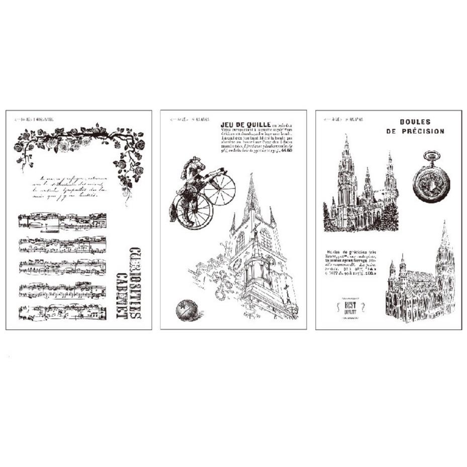 Set 3 tấm Sticker dán trang trí sổ tay DIY hình cô gái trung cổ