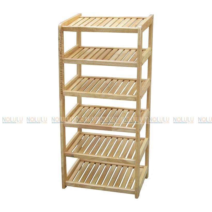 Kệ Giày Dép 6 Tầng Rộng 45cm Gỗ Tự Nhiên 100%