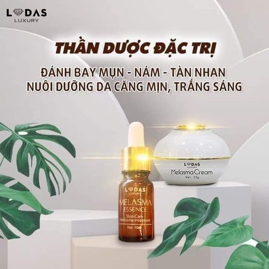 Cao Nám Hoa Hồng kết hợp Serum Nước Thần Lodas Luxury - Bộ đôi đình đám đặc trị hiệu quả da nám, tàn nhang, làm mờ vết sẹo, đốm đen, tái tạo và dưỡng ẩm cho da giúp da căng bóng, trắng sáng, tươi trẻ