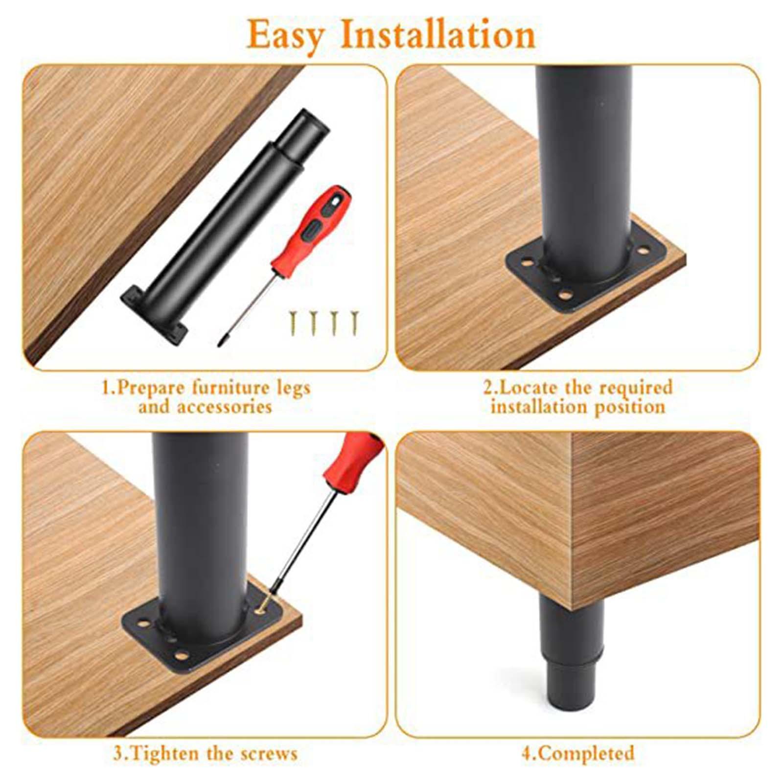 4 Pieces Bed Leg Support Feet Adjustable Height Replacement Leg Heavy Duty Steel Adjustable Leg for Table for Dressing Table Furniture Sofa