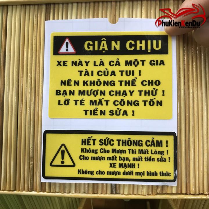 Tem cảnh báo hài hước, vui nhộn đầy đủ mẫu stick