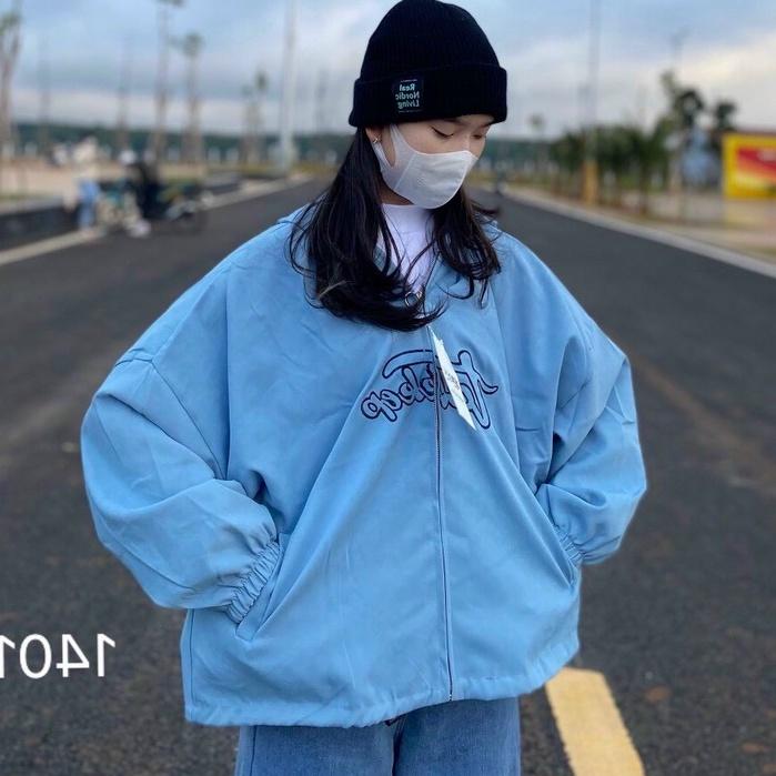 Áo Khoác Nữ Da Lộn 2 lớp mềm mịn Thêu Chữ form rộng cánh dơi  Unisex thích hợp đi dạo đi chơi đi học