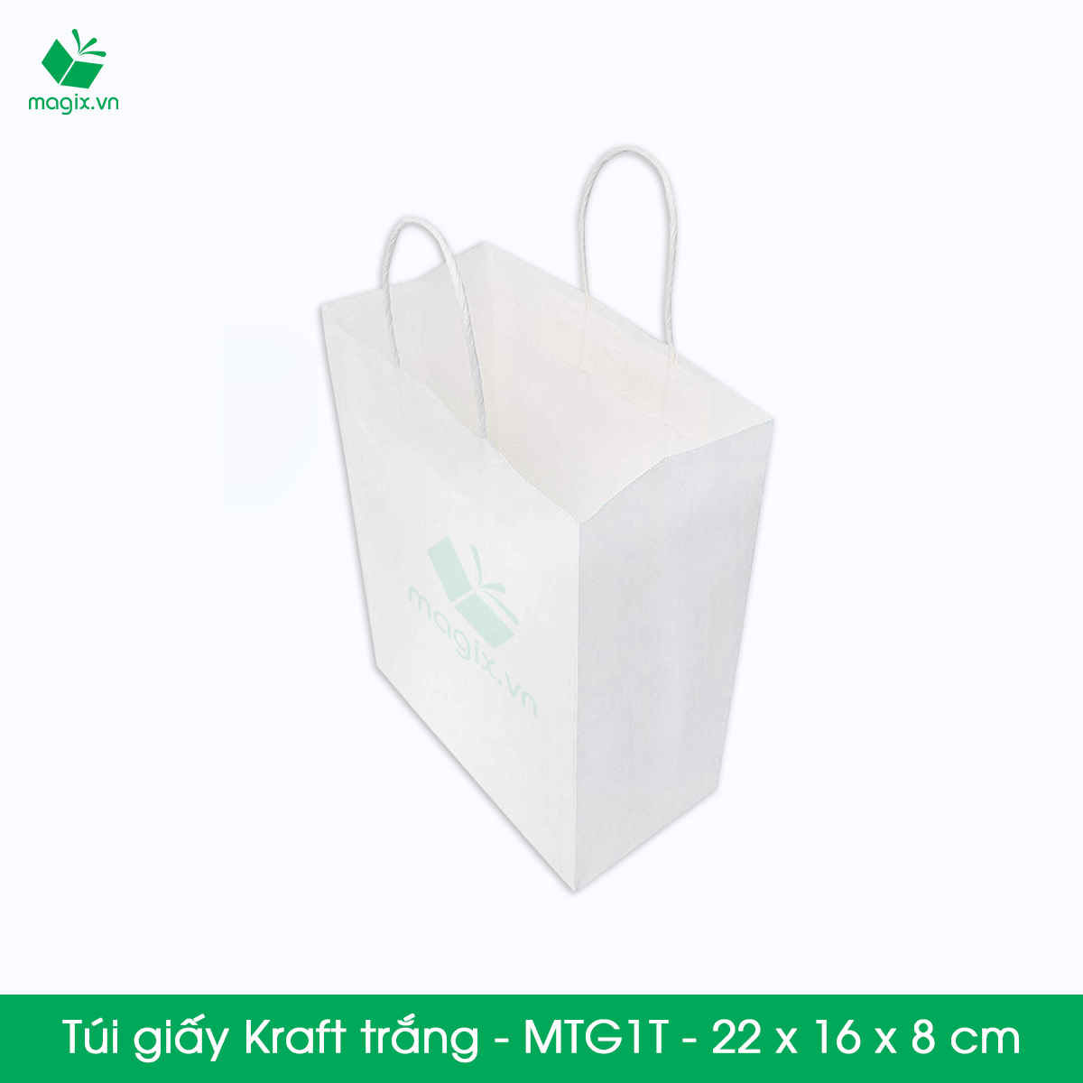 MTG1 MTG1T - 22x16x8 cm - Combo 300 túi giấy Kraft Nhật cao cấp