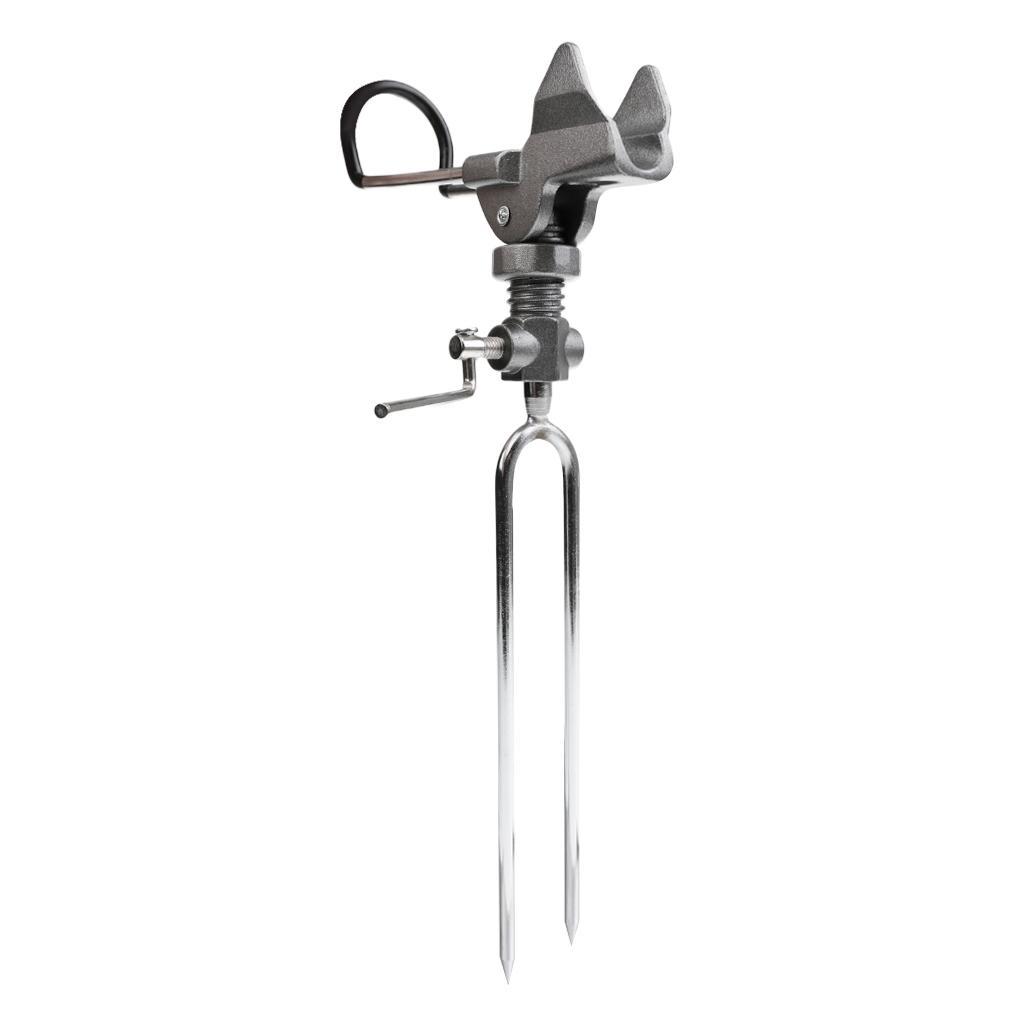 Stainless Steel Single Spring Fishing Pole Rod Stand Bracket Ground Holder