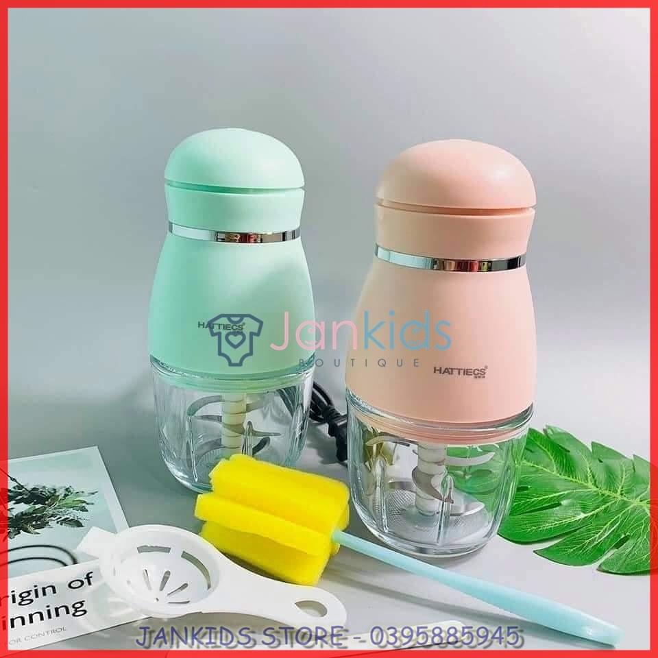 Máy xay đa năng HATTIECS 6 lưỡi dao tiện lợi dung tích 0.3l (tặng kèm cọ rửa, dao nhựa và dụng cụ tách lòng đỏ trứng)