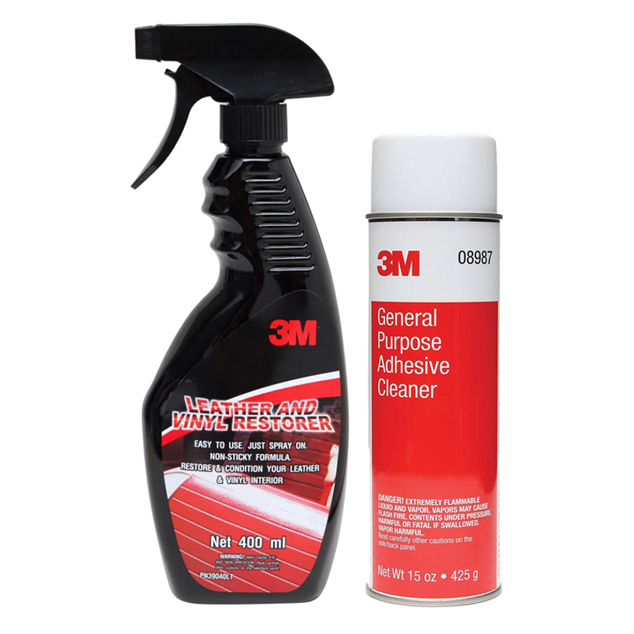 Combo Chai Xịt Làm Sạch Da, Nhựa Cao Su LT Và Dung Dịch Tẩy Nhựa Đường 3M + Tặng Khăn Lau Xe Hơi 3M