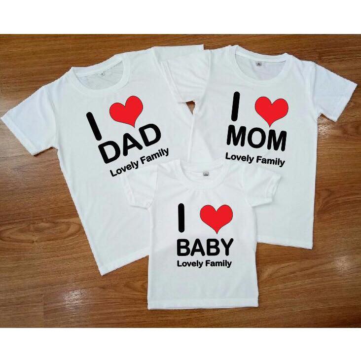 set gia đình 3 áo ILOVE DAD-MOM-BABY