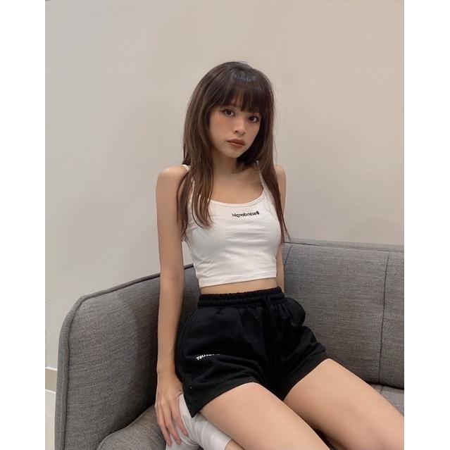 Áo croptop 2 dây thêu Wandergirl 2 màu
