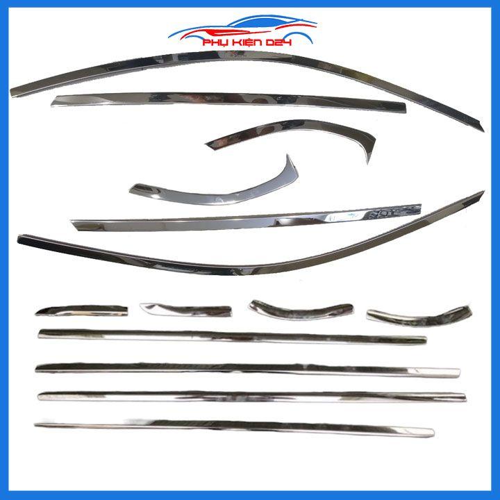 Bộ nẹp viền chân kính cong kính Kia Sonet 2021-2022-2023 Inox sáng bóng chuẩn form xe