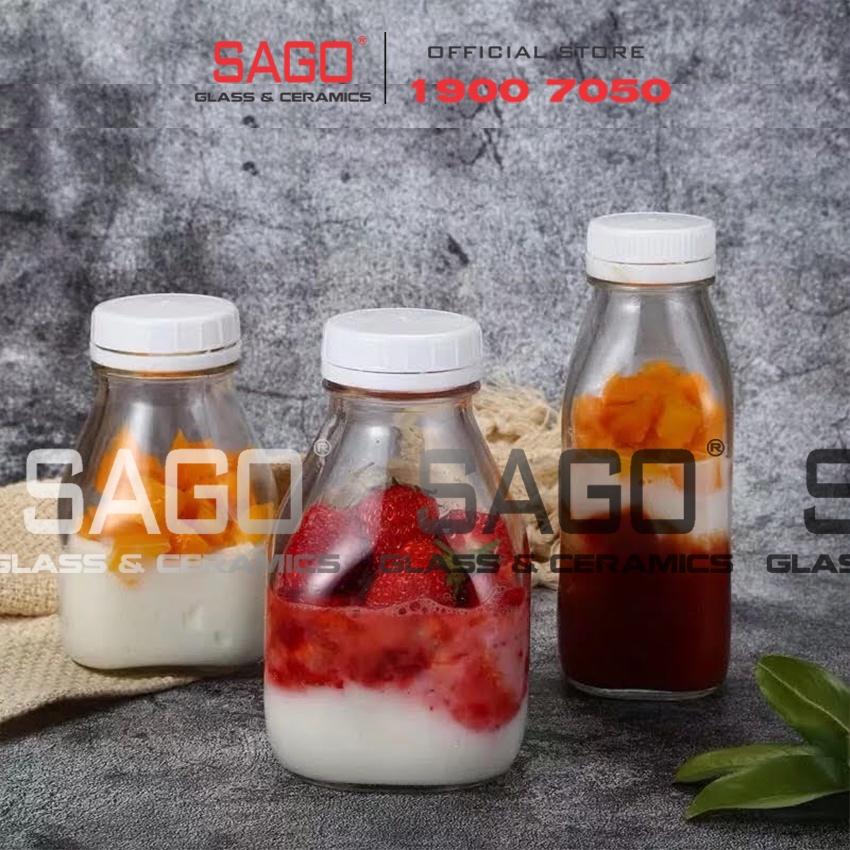 Hũ Thủy Tinh Vuông Lùn Nắp Nhựa 350ml , 500ml | Tùy Chọn Dung Tích
