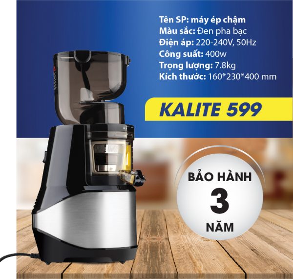 MÁY ÉP TRÁI CÂY CAO CẤP KALITE KL-599 (MÁY ÉP CHẬM 400ml - 400W) Hàng Nhập Khẩu Chính Hãng