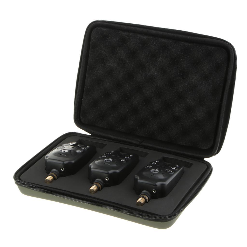 3pcs Fishing Electric Blue LED Light   Bite Sound  Bell Indicator