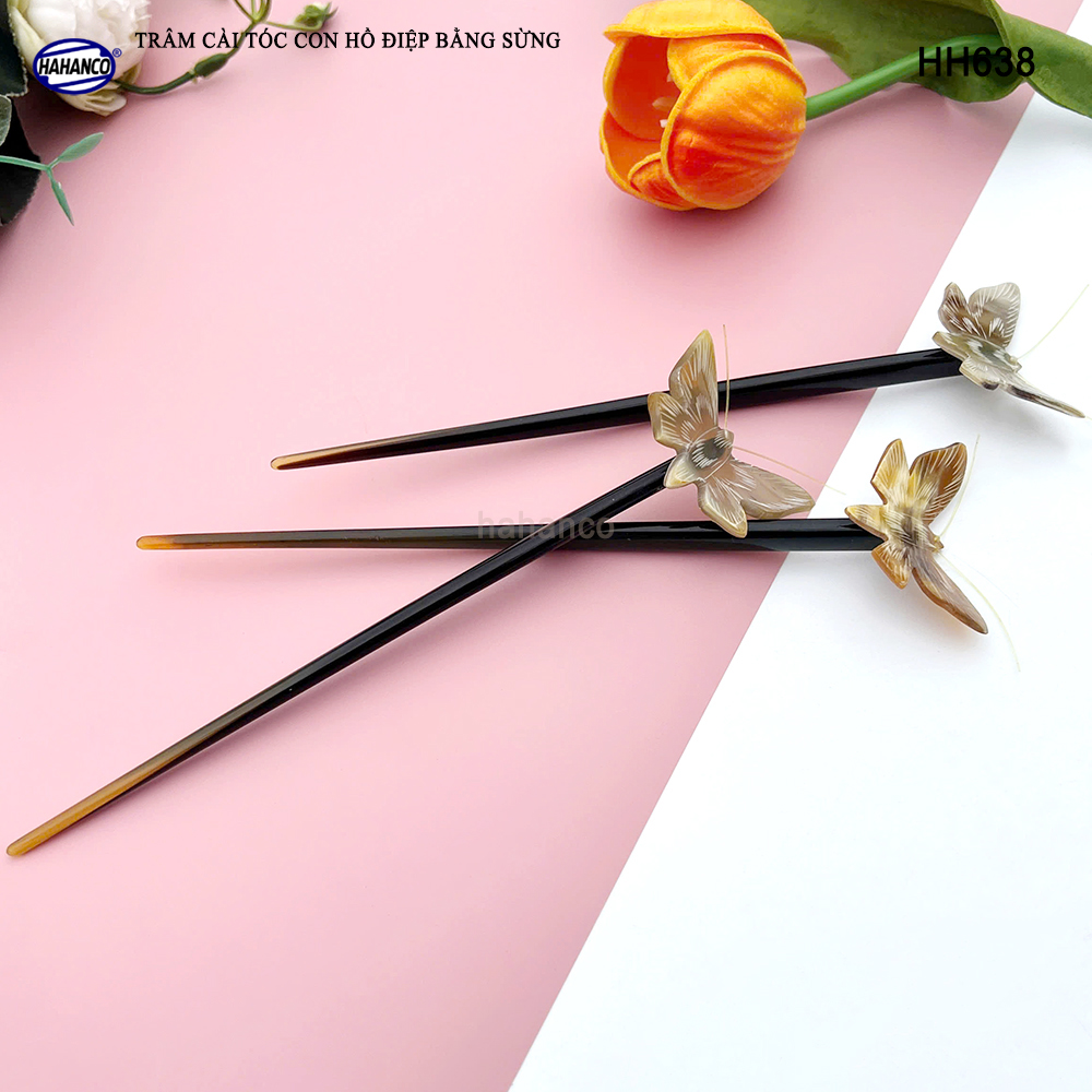 Trâm Cài Tóc Hồ Điệp Bằng Sừng HAHANCO Phụ Kiện Cài Tóc Cho Phái Nữ - HH638
