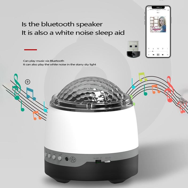 Projector Night Light with Bluetooth Speaker Led Dynamic Music Starry Sky Light to with White Noise Sleep Instrument