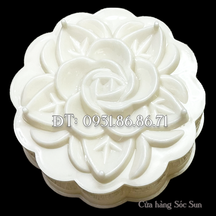 Khuôn rau câu trung thu hoa hồng 5 lá loại 10 cm – Mã số 1929