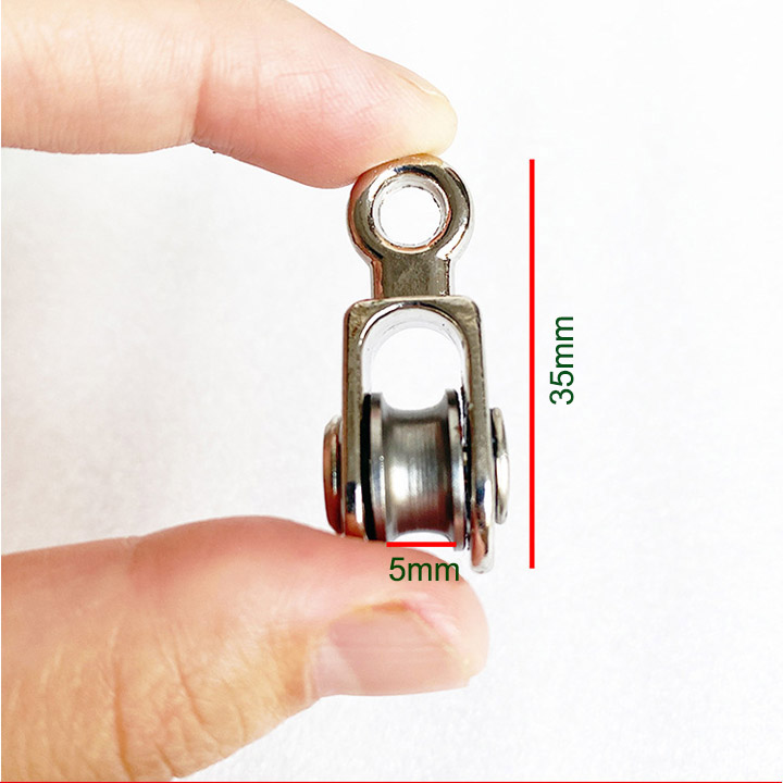 Bộ 2 ròng rọc mini cho cần câu cá, treo đồ đa, có vòng bi, bằng hợp kim và thép