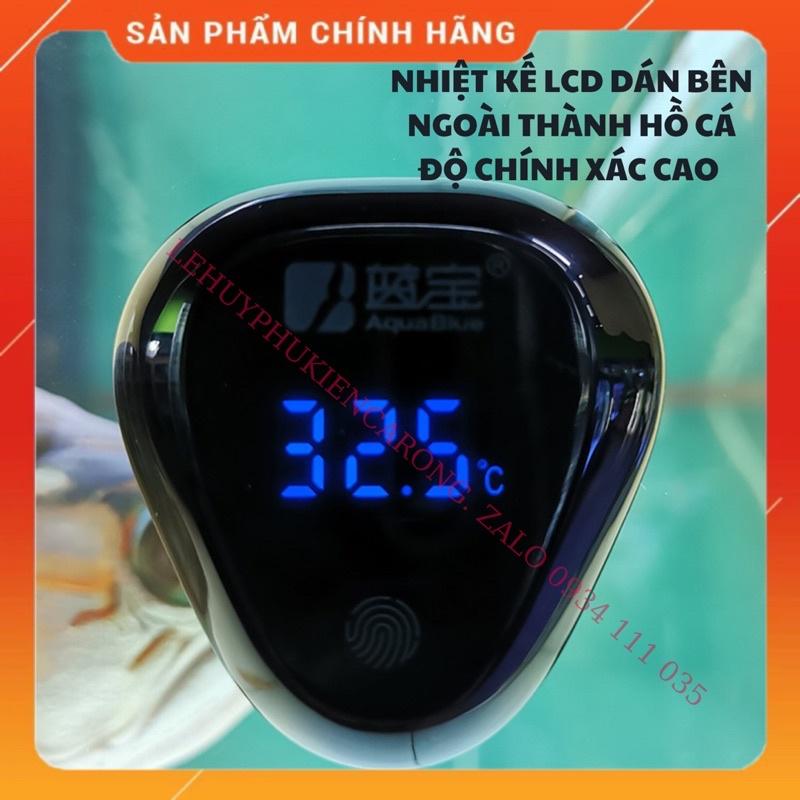 Nhiệt Kế LCD AQUABLUE Dán Ngoài Thành Hồ, Cảm Ứng Vân Tay , Nhỏ Gọn Độ Chính Xác Cao Sau 10 Phút