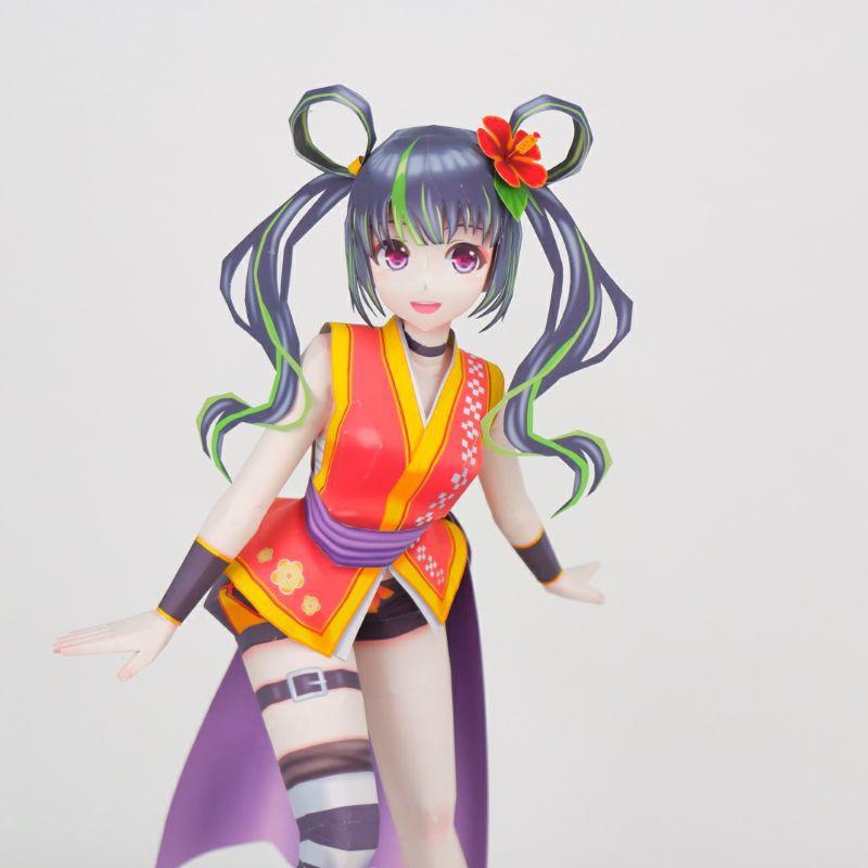 Mô hình giấy anime girl Anime Virtual idol VTuber Ui Nema