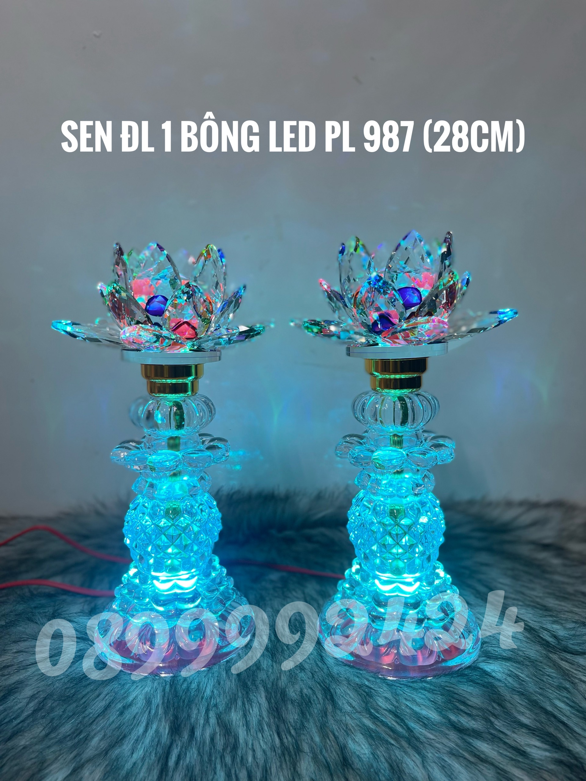 ĐÈN THỜ PHA LÊ CAO CẤP 987 ( 28CM ) GIÁ BÁN 1 CẶP