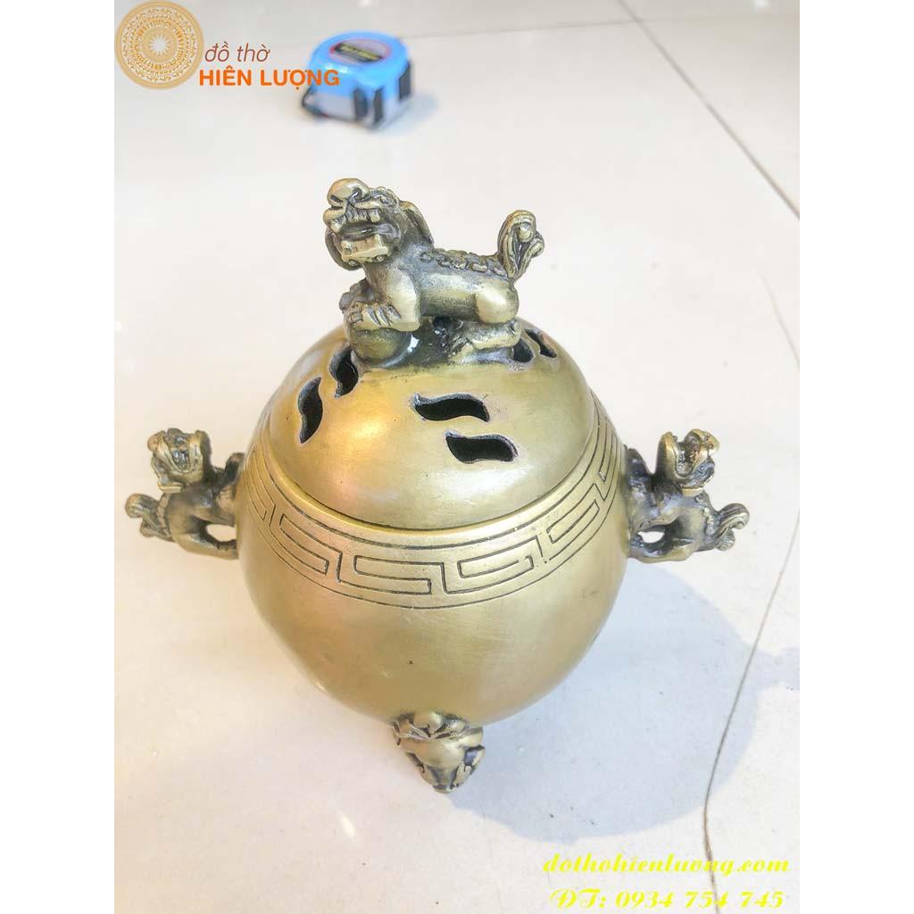 Quả Cầu Đốt Trầm Nghê Đồng Vàng