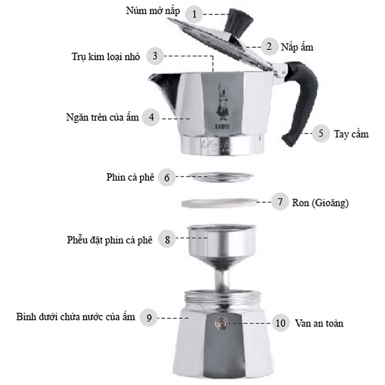 Bình Pha Cà Phê Bialetti - Moka 6 Cup 990001163/AP